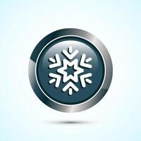 Snowflake icon design, Keep frozen icon. Gray Color Round Button Design vector