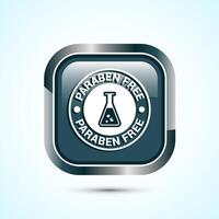 Paraben free icon design, suitable for product label. Gray Color Square Button Design vector