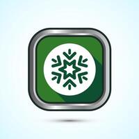 Snowflake icon design, Keep frozen icon. Green Shadow Button Design vector