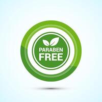 Paraben free icon design, suitable for product label. Green Color Button Design vector