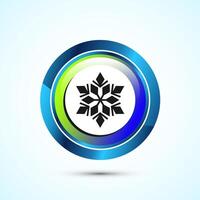 Snowflake icon design, Keep frozen icon. Glossy Round Button Design vector