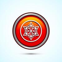 Snowflake icon design, Keep frozen icon. Orange Color Round Button Design vector