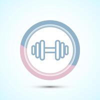 Dumbbell icon design for fitness, gym, exercise, weightlifting. Pastel Color Button Design vector
