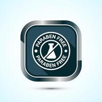 Paraben free icon design, suitable for product label. Gray Shadow Button Design vector