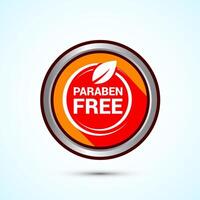 Paraben free icon design, suitable for product label. Orange Shadow Button Design vector