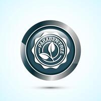 Paraben free icon design, suitable for product label. Gray Color Round Button Design vector