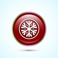 Snowflake icon design, Keep frozen icon. Red Color Round Button Design vector
