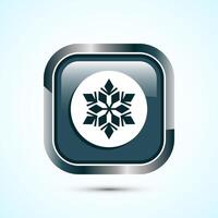Snowflake icon design, Keep frozen icon. Gray Color Square Button Design vector