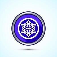 Snowflake icon design, Keep frozen icon. Blue Shadow Button Design vector