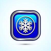 Snowflake icon design, Keep frozen icon. Blue Color Square Button Design vector