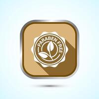 Paraben free icon design, suitable for product label. Gold Shadow Button Design vector