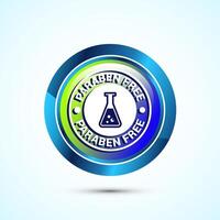 Paraben free icon design, suitable for product label. Glossy Round Button Design vector