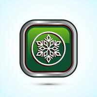 Snowflake icon design, Keep frozen icon. Green Color Square Button Design vector