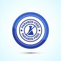 Paraben free icon design, suitable for product label. Blue Color Button Design vector