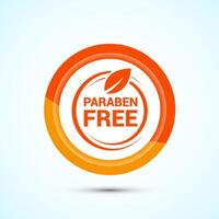 Paraben free icon design, suitable for product label. Orange Color Button Design vector