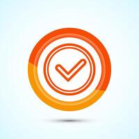 Warranty icon design, Warranty badge, Approval icon sign, Orange Color Button Design vector