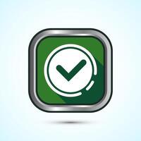 Warranty icon design, Warranty badge, Approval icon sign, Green Shadow Button Design vector