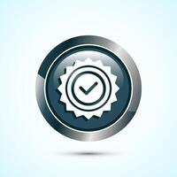 Warranty icon design, Warranty badge, Approval icon sign, Gray Color Round Button Design vector