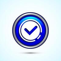Warranty icon design, Warranty badge, Approval icon sign, Blue Color Round Button Design vector