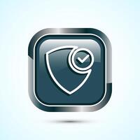 Warranty icon design, Warranty badge, Approval icon sign, Gray Color Square Button Design vector