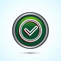 Warranty icon design, Warranty badge, Approval icon sign, Green Color Round Button Design vector