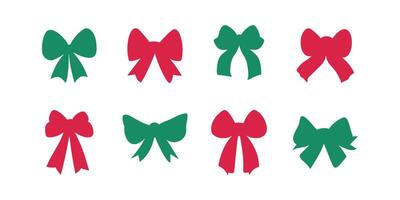Big set of isolated colorful bows and ribbons in a flat style vector