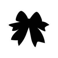 Black silhouette of a bow or a ribbon in a flat style isolated on a white background vector