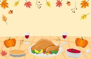thanksgiving day border, thanksgiving dinner frame for using as background, banner, greeting card vector
