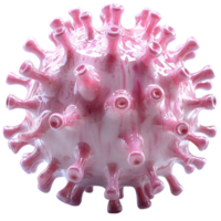3D Virus Particle with Spikes - Spherical Shape, Microbe Illustration png