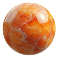 3D Rendering of Marble Sphere with Natural Speckled Pattern Decorative Design png