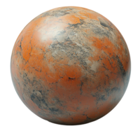 Textured Spherical Object with Marbled Orange and Gray Pattern Decorative Design png