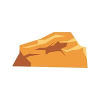 Desert sand hill in flat design. Wilderness rough rocks, yellow sandstone. illustration isolated. vector