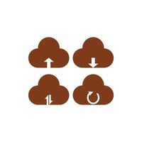 Cloud computing icon illustration. Cloud storage icon in flat style. Illustration design of cloud download and upload button icon. Element graphic design with a technology theme vector