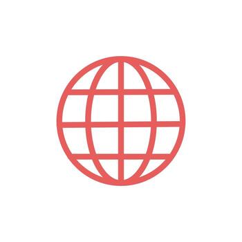 globe icon design symbol of go to web and social networks. Design element illustration web browser icon. made with pink line style. Icon illustration button for various purposes vector