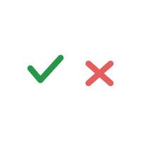 Check mark and cross icon. Checkmark and cross symbol illustration. Bright colored simple icon illustration. Application UI graphic design elements vector