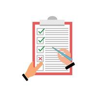 clipboard with checklist icon over white background. colorful design. Clipboard icon. Document data archive and information theme. Isolated design. vector