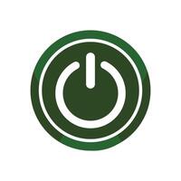Power button icon. Green power button on white background. Black power button switch illustration element design. Power button icon for various purposes. vector