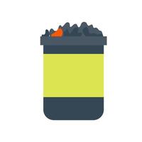 Trash bin with garbage in flat design. Waste container for street cleaning. illustration isolated. vector
