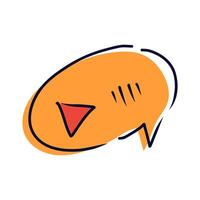 Comment in speech bubble in flat design. Audience feedback for podcast show. illustration isolated. vector