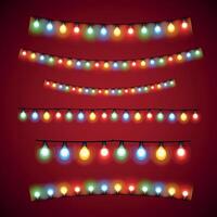 christmas lights on a string illustration vector