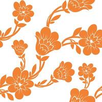 Seamless pattern with orange Chrysanthemums,japaneese floral pattern vector