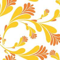 Orange and yellow flowers Seamless pattern with Chrysanthemums,japanese floral pattern.endless background for wrapping,textile,paper,wallpaper vector