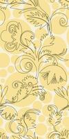 smooth patterned with hand-drawn chryshanthemum flowers on a circular background vector