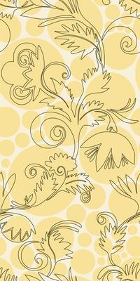 smooth patterned with hand-drawn chryshanthemum flowers on a circular background