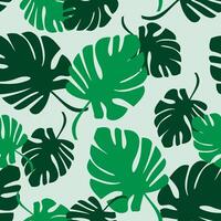 seamless pattern monstera leaves for background and texture vector