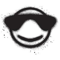Spray Paint Graffiti emoticon wearing glasses isolated on white background. vector