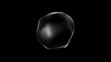 White liquid sphere on isolated background. Abstract looped orb. Sphere morphing. Smooth bubble on black background. Random movements of 3D sphere. artificial intelligence background. 4k, 60 fps. video