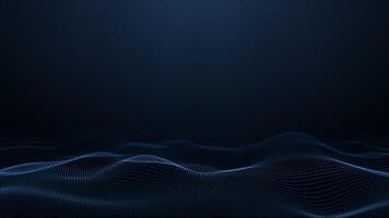 Abstract glowing digital blue wave made of particles and dots moves on a blue background, cyber, big data visualization, futuristic and technological, 3D, 4K, seamless loop. video