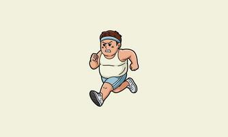 Cartoon man running with determination and focus. vector