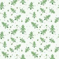 A green christmas tree pattern on a white background vector